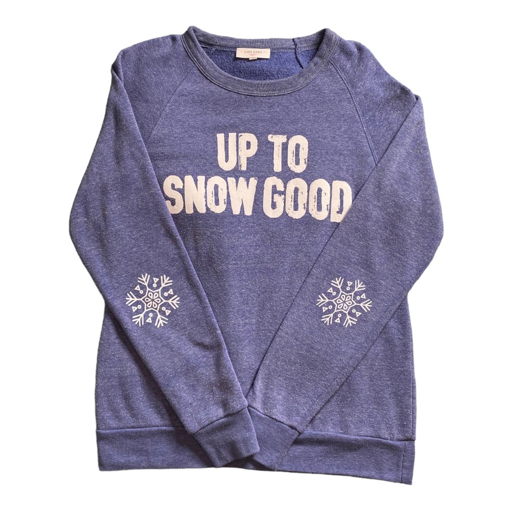 Blaine Bowen “Up To Snow Good” Crewneck Sweatshirt - Size Small, Heather Blue
